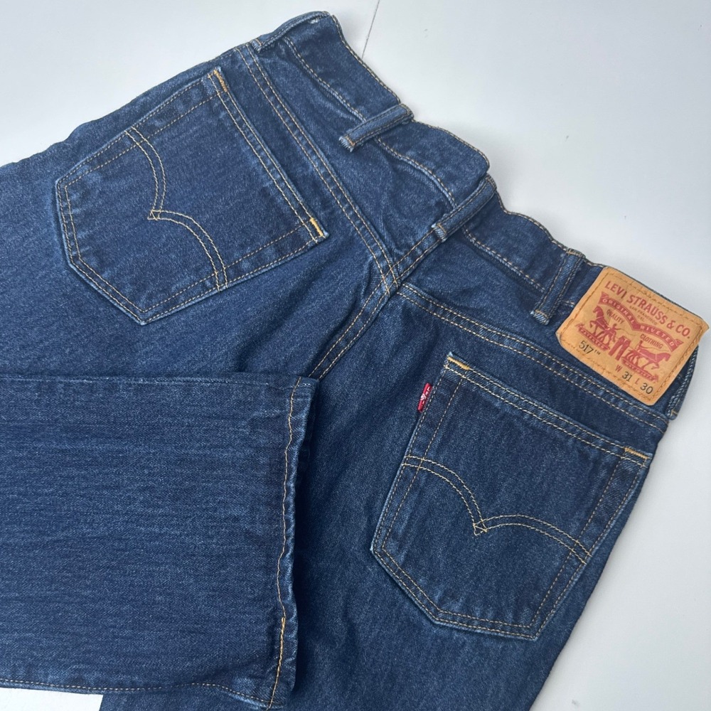 Levis 517 Mens Bootcut Jeans Dark Wash Indigo Denim W31 L30 Classic Fit 517-0217
